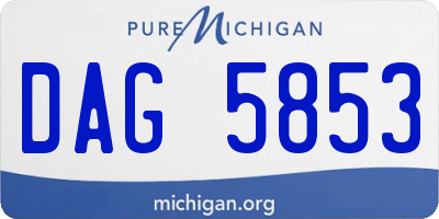 MI license plate DAG5853