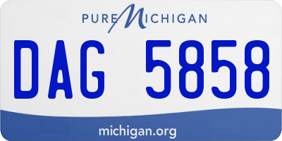 MI license plate DAG5858