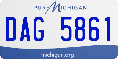 MI license plate DAG5861