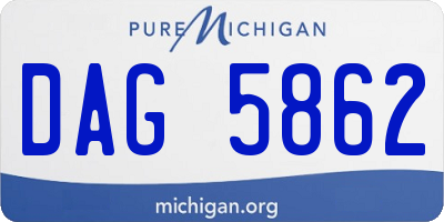 MI license plate DAG5862