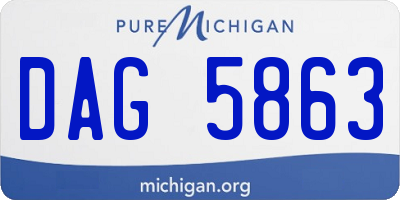 MI license plate DAG5863
