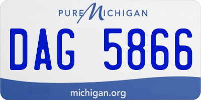 MI license plate DAG5866