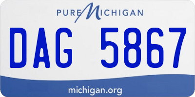 MI license plate DAG5867