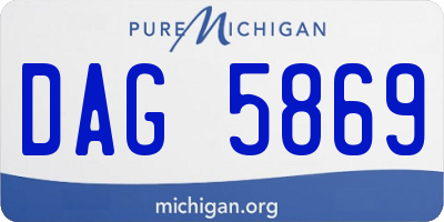 MI license plate DAG5869