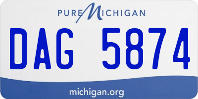 MI license plate DAG5874