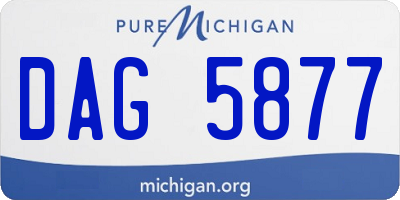 MI license plate DAG5877