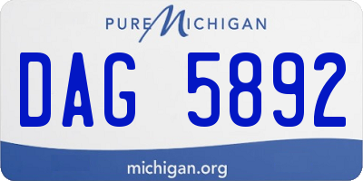 MI license plate DAG5892