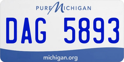 MI license plate DAG5893