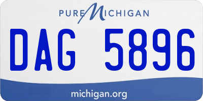 MI license plate DAG5896