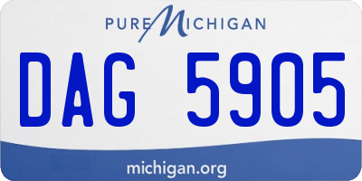 MI license plate DAG5905