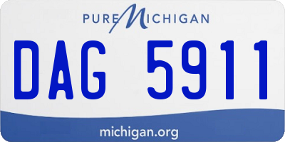 MI license plate DAG5911