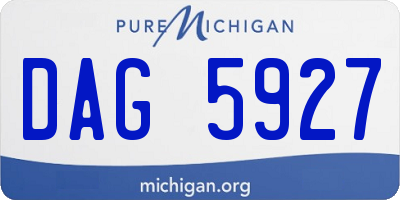 MI license plate DAG5927