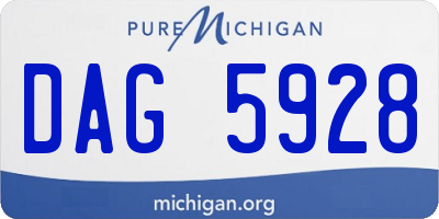 MI license plate DAG5928