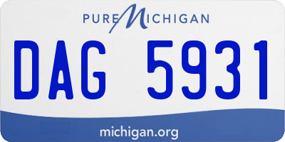 MI license plate DAG5931