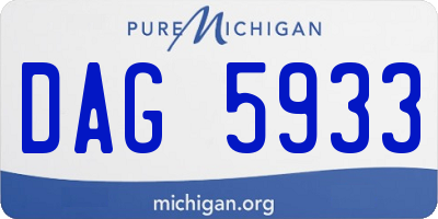 MI license plate DAG5933