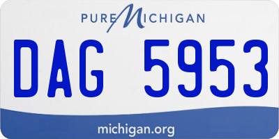 MI license plate DAG5953