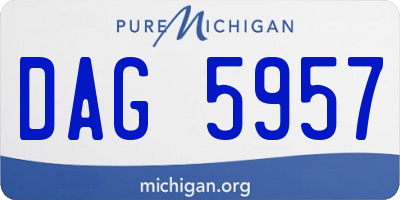 MI license plate DAG5957