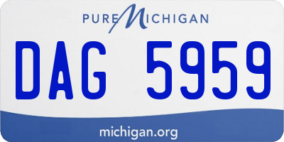 MI license plate DAG5959