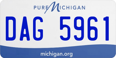 MI license plate DAG5961