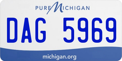 MI license plate DAG5969