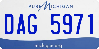 MI license plate DAG5971