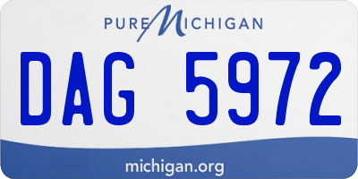 MI license plate DAG5972