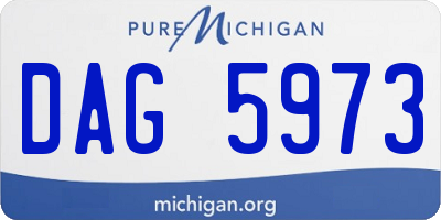 MI license plate DAG5973