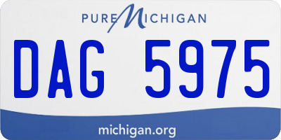 MI license plate DAG5975