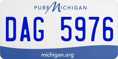 MI license plate DAG5976