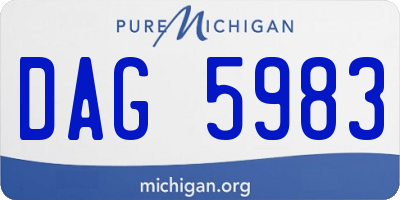 MI license plate DAG5983