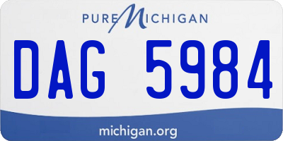 MI license plate DAG5984