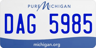 MI license plate DAG5985