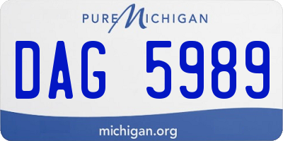 MI license plate DAG5989