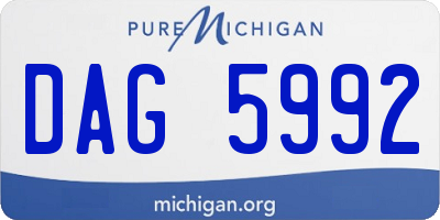MI license plate DAG5992