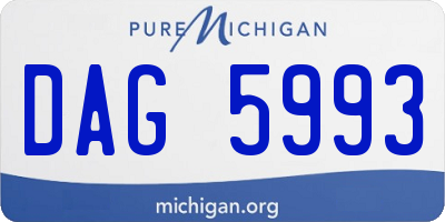 MI license plate DAG5993
