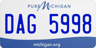 MI license plate DAG5998