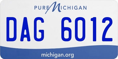 MI license plate DAG6012
