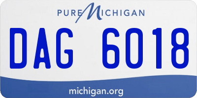 MI license plate DAG6018