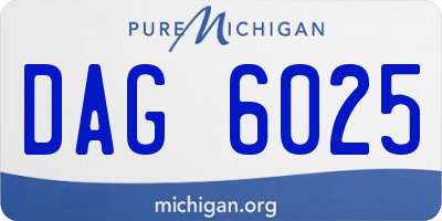 MI license plate DAG6025