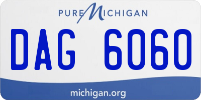 MI license plate DAG6060