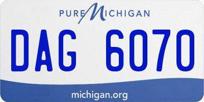 MI license plate DAG6070