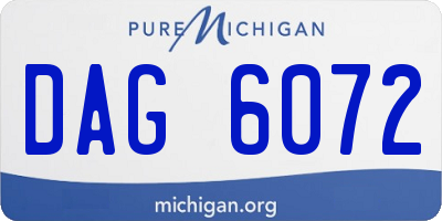 MI license plate DAG6072
