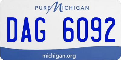 MI license plate DAG6092
