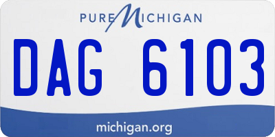 MI license plate DAG6103