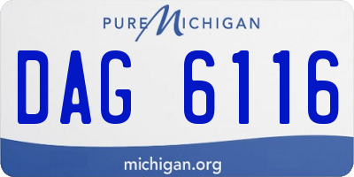 MI license plate DAG6116