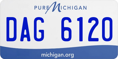 MI license plate DAG6120