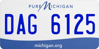 MI license plate DAG6125