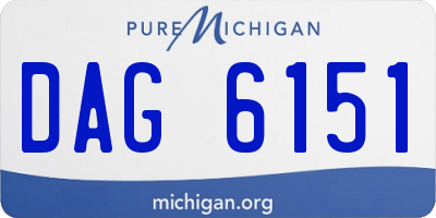 MI license plate DAG6151