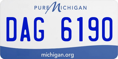 MI license plate DAG6190