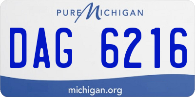 MI license plate DAG6216